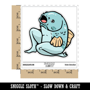 Creepy Reverse Mermaid Funny Fish Waterproof Vinyl Phone Tablet Laptop Water Bottle Car Window Bumper Decal Sticker Set - 5 Pack