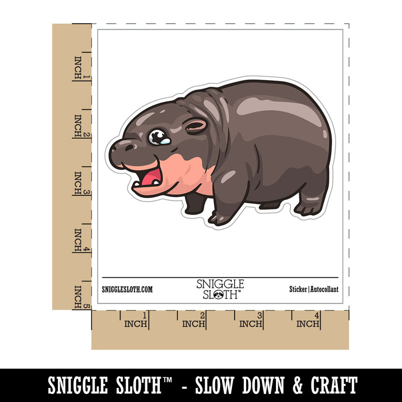 Crying Baby Hippo Shocked Cute Waterproof Vinyl Phone Tablet Laptop Water Bottle Car Window Bumper Decal Sticker Set - 5 Pack