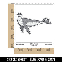 Curious Leopard Seal Swimming Sea Waterproof Vinyl Phone Tablet Laptop Water Bottle Car Window Bumper Decal Sticker Set - 5 Pack