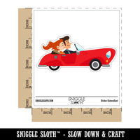 Cute Couple Driving Fancy Sports Car Trip Waterproof Vinyl Phone Tablet Laptop Water Bottle Car Window Bumper Decal Sticker Set - 5 Pack