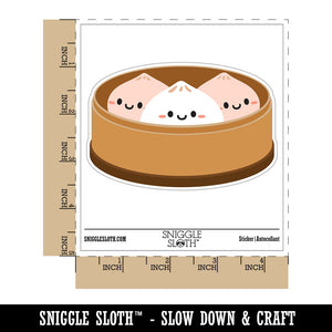 Cute Dim Sum Dumplings Chinese Food Waterproof Vinyl Phone Tablet Laptop Water Bottle Car Window Bumper Decal Sticker Set - 5 Pack