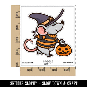 Cute Halloween Mouse with Jack O' Lantern Rodent Waterproof Vinyl Phone Tablet Laptop Water Bottle Car Window Bumper Decal Sticker Set - 5 Pack