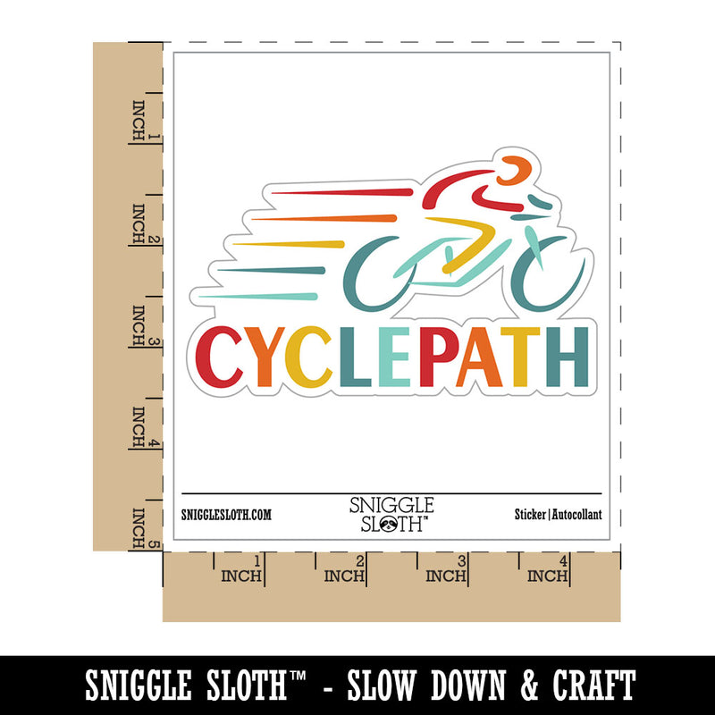 Cyclepath Bike Riding Cycling Waterproof Vinyl Phone Tablet Laptop Water Bottle Car Window Bumper Decal Sticker Set - 5 Pack