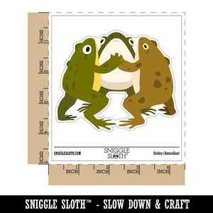 Dancing Frogs Toads Circle Waterproof Vinyl Phone Tablet Laptop Water Bottle Car Window Bumper Decal Sticker Set - 5 Pack