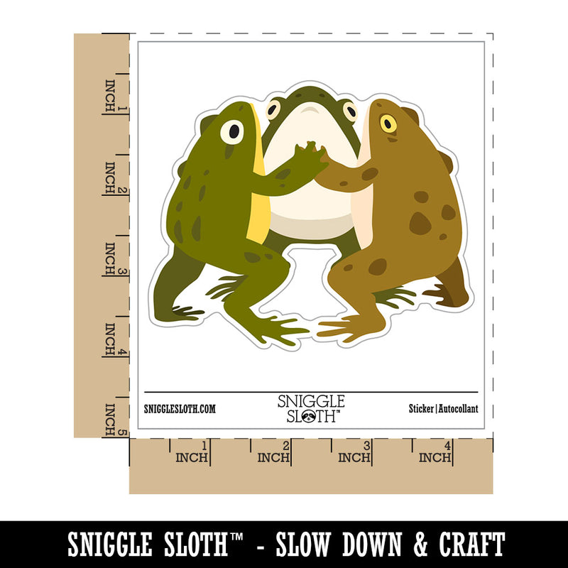 Dancing Frogs Toads Circle Waterproof Vinyl Phone Tablet Laptop Water Bottle Car Window Bumper Decal Sticker Set - 5 Pack