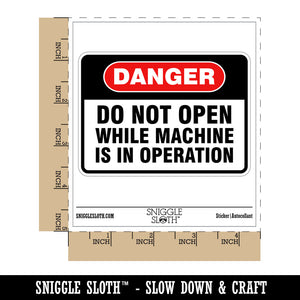 Danger Do Not Open Machine In Operation Waterproof Vinyl Phone Tablet Laptop Water Bottle Car Window Bumper Decal Sticker Set - 5 Pack