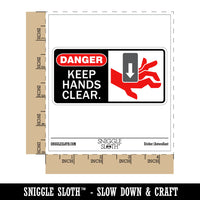 Danger Keeps Hands Clear Safety Equipment Warning Waterproof Vinyl Phone Tablet Laptop Water Bottle Car Window Bumper Decal Sticker Set - 5 Pack