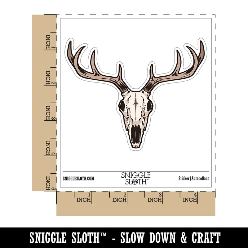 Deer Skull Bones Antler Waterproof Vinyl Phone Tablet Laptop Water Bottle Car Window Bumper Decal Sticker Set - 5 Pack