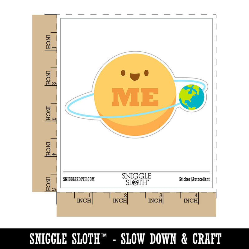 Earth Revolves Around You Me Funny Planet Sun Waterproof Vinyl Phone Tablet Laptop Water Bottle Car Window Bumper Decal Sticker Set - 5 Pack