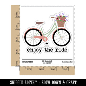 Enjoy the Ride Bike Ride Cycling Waterproof Vinyl Phone Tablet Laptop Water Bottle Car Window Bumper Decal Sticker Set - 5 Pack
