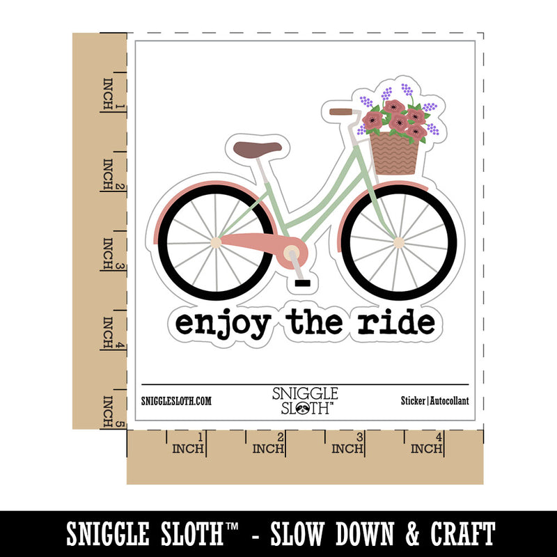 Enjoy the Ride Bike Ride Cycling Waterproof Vinyl Phone Tablet Laptop Water Bottle Car Window Bumper Decal Sticker Set - 5 Pack