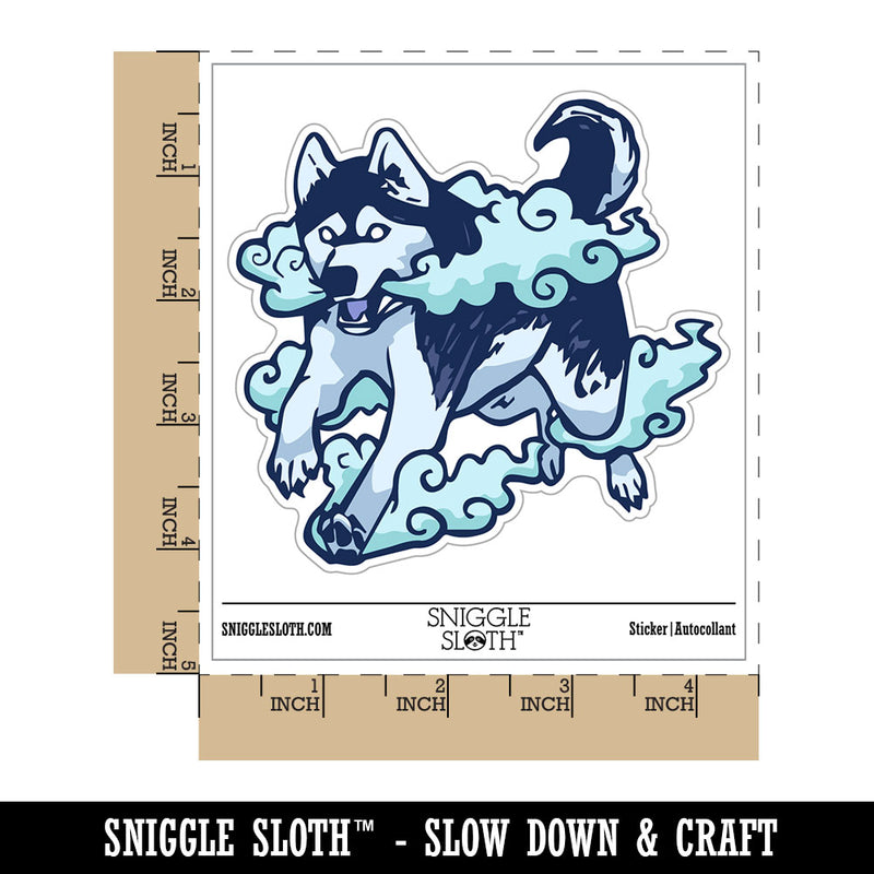 Ethereal Siberian Husky Dog Cloud Mist Waterproof Vinyl Phone Tablet Laptop Water Bottle Car Window Bumper Decal Sticker Set - 5 Pack