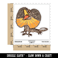 Excited Frilled Lizard Dragon Reptile Waterproof Vinyl Phone Tablet Laptop Water Bottle Car Window Bumper Decal Sticker Set - 5 Pack