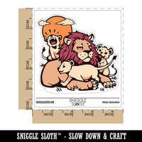 Father Lion with Pride Cubs Waterproof Vinyl Phone Tablet Laptop Water Bottle Car Window Bumper Decal Sticker Set - 5 Pack