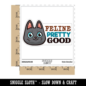 Feline Pretty Good Smiling Cat Waterproof Vinyl Phone Tablet Laptop Water Bottle Car Window Bumper Decal Sticker Set - 5 Pack