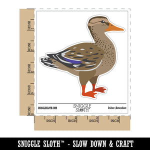 Female Mallard Duck Bird Fowl Waterproof Vinyl Phone Tablet Laptop Water Bottle Car Window Bumper Decal Sticker Set - 5 Pack