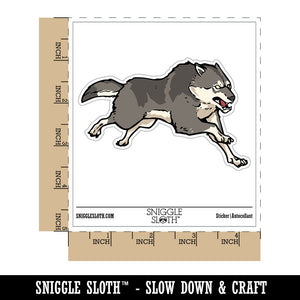 Fierce Running Gray Wolf Waterproof Vinyl Phone Tablet Laptop Water Bottle Car Window Bumper Decal Sticker Set - 5 Pack