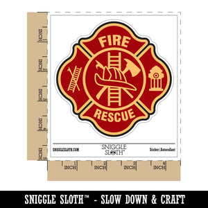 Firefighter Firemen Maltese Cross Waterproof Vinyl Phone Tablet Laptop Water Bottle Car Window Bumper Decal Sticker Set - 5 Pack