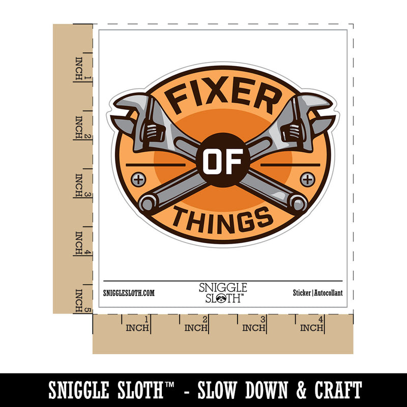 Fixer of Things Adjustable Wrench Repair Builder Waterproof Vinyl Phone Tablet Laptop Water Bottle Car Window Bumper Decal Sticker Set - 5 Pack