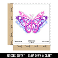 Flapping Butterfly Wings Flying Waterproof Vinyl Phone Tablet Laptop Water Bottle Car Window Bumper Decal Sticker Set - 5 Pack
