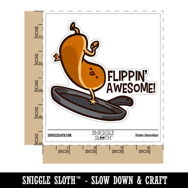 Flippin' Awesome Pancake Flapjack Frying Pan Waterproof Vinyl Phone Tablet Laptop Water Bottle Car Window Bumper Decal Sticker Set - 5 Pack
