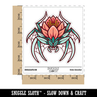 Floral Crab Spider Flower Waterproof Vinyl Phone Tablet Laptop Water Bottle Car Window Bumper Decal Sticker Set - 5 Pack