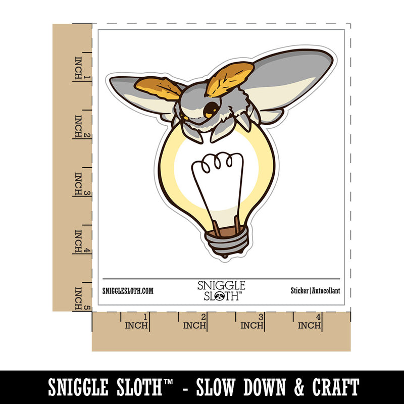 Fluffy Moth Sitting on Lightbulb Waterproof Vinyl Phone Tablet Laptop Water Bottle Car Window Bumper Decal Sticker Set - 5 Pack