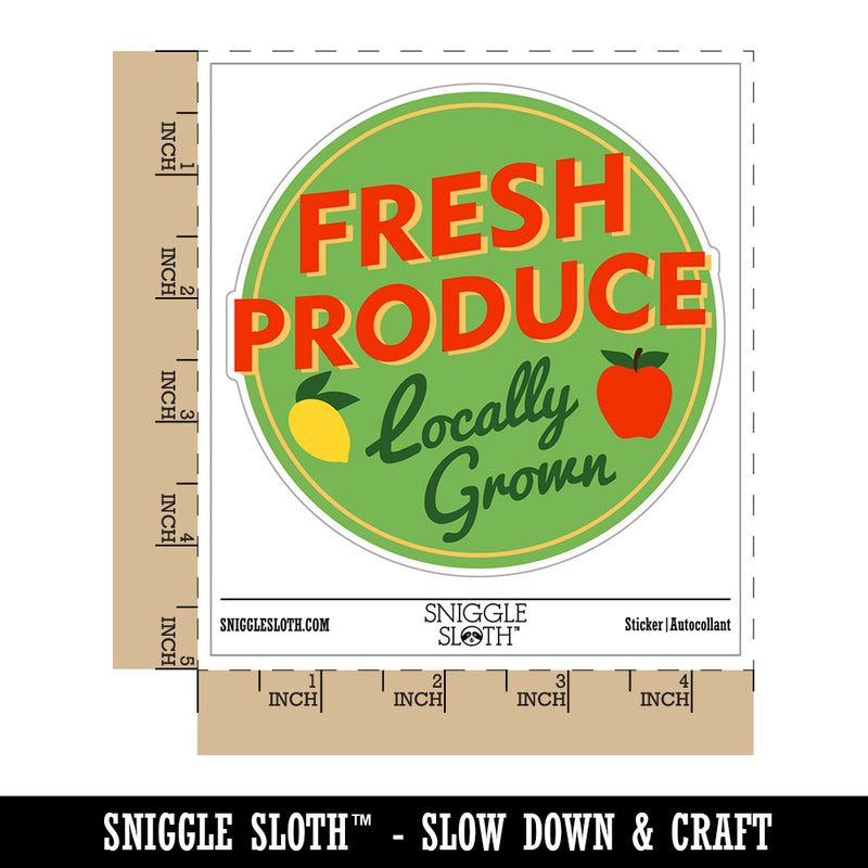 Fresh Produce Locally Grown Farm Fruit Groceries Waterproof Vinyl Phone Tablet Laptop Water Bottle Car Window Bumper Decal Sticker Set - 5 Pack