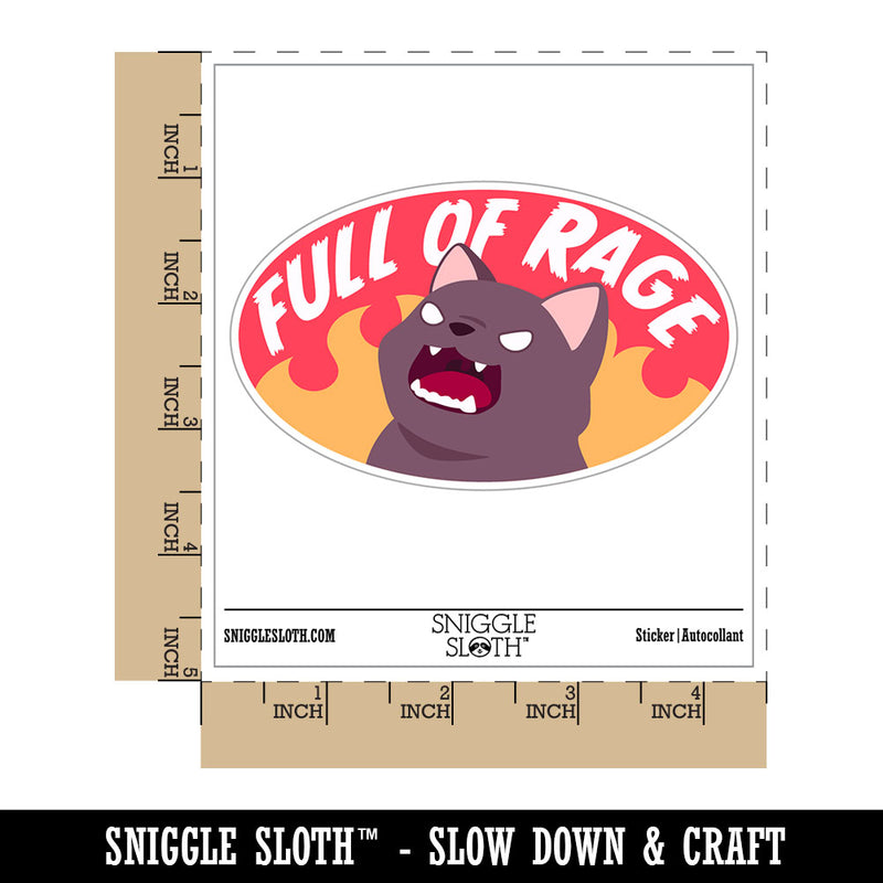 Full of Rage Screaming Fire Cat Waterproof Vinyl Phone Tablet Laptop Water Bottle Car Window Bumper Decal Sticker Set - 5 Pack