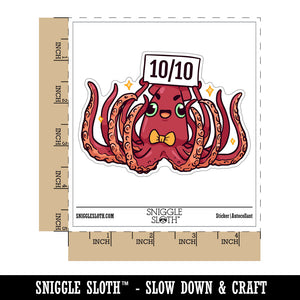 Giant Squid Ten Tentacles Perfect Score Kraken Waterproof Vinyl Phone Tablet Laptop Water Bottle Car Window Bumper Decal Sticker Set - 5 Pack