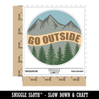Go Outside Mountains Trees Nature Waterproof Vinyl Phone Tablet Laptop Water Bottle Car Window Bumper Decal Sticker Set - 5 Pack