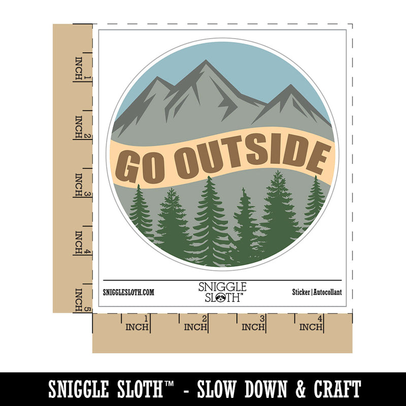 Go Outside Mountains Trees Nature Waterproof Vinyl Phone Tablet Laptop Water Bottle Car Window Bumper Decal Sticker Set - 5 Pack