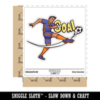 Goal Soccer Football Player Kick Waterproof Vinyl Phone Tablet Laptop Water Bottle Car Window Bumper Decal Sticker Set - 5 Pack