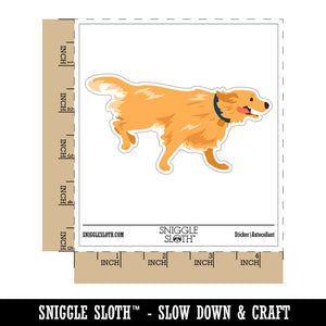 Golden Retriever Happy Dog Running Waterproof Vinyl Phone Tablet Laptop Water Bottle Car Window Bumper Decal Sticker Set - 5 Pack