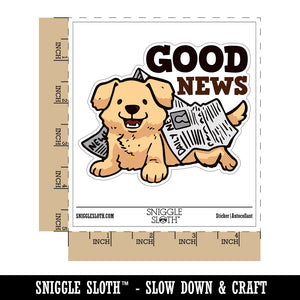 Good News Puppy Dog Newspaper Waterproof Vinyl Phone Tablet Laptop Water Bottle Car Window Bumper Decal Sticker Set - 5 Pack