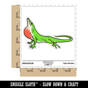 Green Anole Lizard American Chameleon Waterproof Vinyl Phone Tablet Laptop Water Bottle Car Window Bumper Decal Sticker Set - 5 Pack