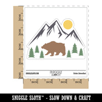Grizzly Bear in Mountains Waterproof Vinyl Phone Tablet Laptop Water Bottle Car Window Bumper Decal Sticker Set - 5 Pack