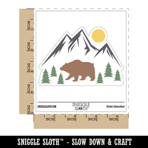Grizzly Bear in Mountains Waterproof Vinyl Phone Tablet Laptop Water Bottle Car Window Bumper Decal Sticker Set - 5 Pack