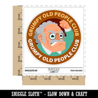 Grumpy Old People Club Waterproof Vinyl Phone Tablet Laptop Water Bottle Car Window Bumper Decal Sticker Set - 5 Pack