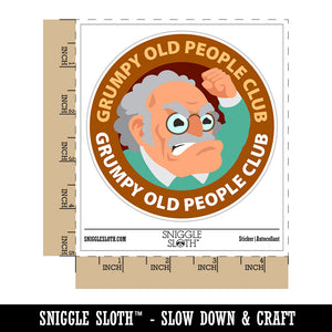 Grumpy Old People Club Waterproof Vinyl Phone Tablet Laptop Water Bottle Car Window Bumper Decal Sticker Set - 5 Pack