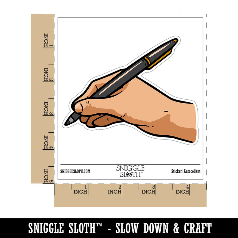 Hand Writing and Drawing With Pen Waterproof Vinyl Phone Tablet Laptop Water Bottle Car Window Bumper Decal Sticker Set - 5 Pack