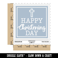 Happy Christening Day Baptism Waterproof Vinyl Phone Tablet Laptop Water Bottle Car Window Bumper Decal Sticker Set - 5 Pack