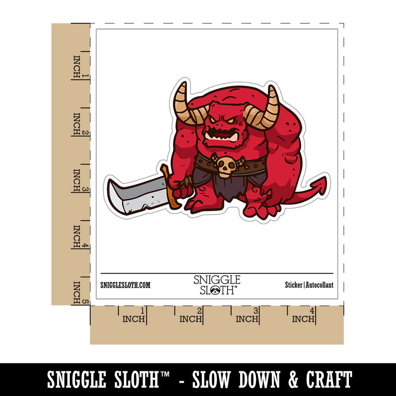 Hulking Demon Monster Devil with Sword Waterproof Vinyl Phone Tablet Laptop Water Bottle Car Window Bumper Decal Sticker Set - 5 Pack