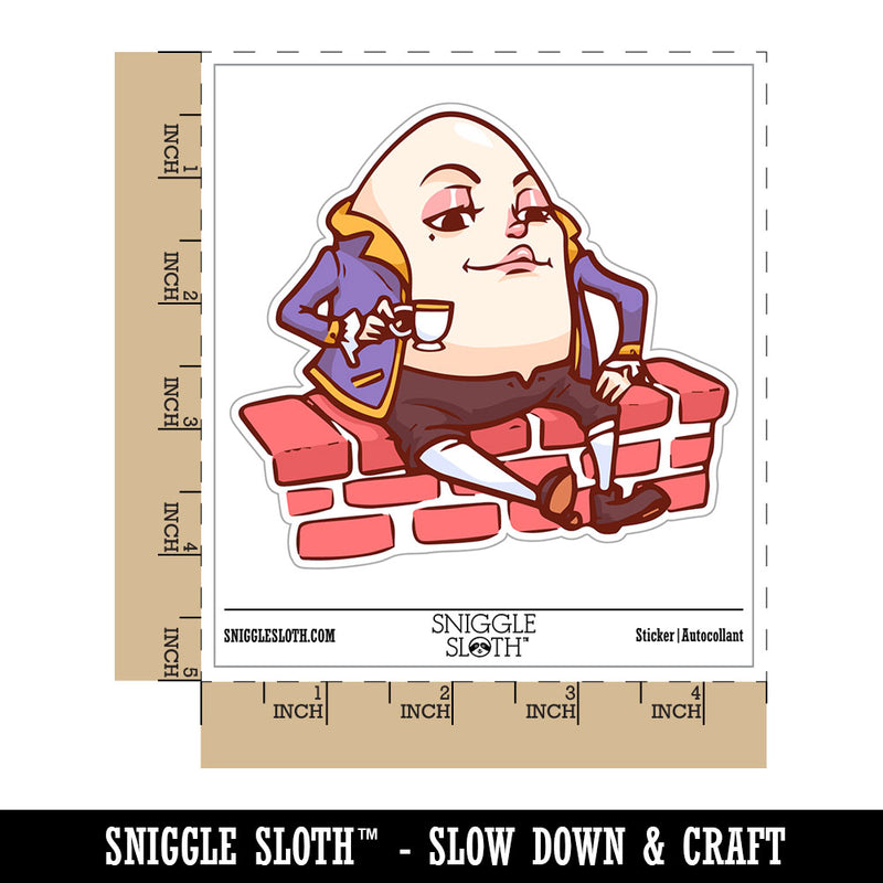 Humpty Dumpty Egg Man Fairy Tale Waterproof Vinyl Phone Tablet Laptop Water Bottle Car Window Bumper Decal Sticker Set - 5 Pack