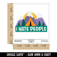 I Hate People Camping Waterproof Vinyl Phone Tablet Laptop Water Bottle Car Window Bumper Decal Sticker Set - 5 Pack