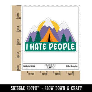 I Hate People Camping Waterproof Vinyl Phone Tablet Laptop Water Bottle Car Window Bumper Decal Sticker Set - 5 Pack
