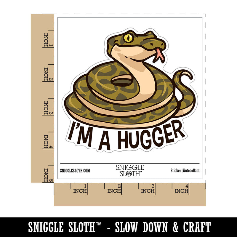 I'm A Hugger Snake Boa Constrictor Python Hug Waterproof Vinyl Phone Tablet Laptop Water Bottle Car Window Bumper Decal Sticker Set - 5 Pack