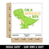 I'm A Nervous Rex Dino Waterproof Vinyl Phone Tablet Laptop Water Bottle Car Window Bumper Decal Sticker Set - 5 Pack