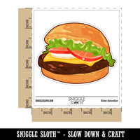 Juicy Hamburger Cheeseburger Fast Food Waterproof Vinyl Phone Tablet Laptop Water Bottle Car Window Bumper Decal Sticker Set - 5 Pack