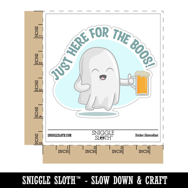 Just Here For the Boos Booze Drinking Ghost Waterproof Vinyl Phone Tablet Laptop Water Bottle Car Window Bumper Decal Sticker Set - 5 Pack